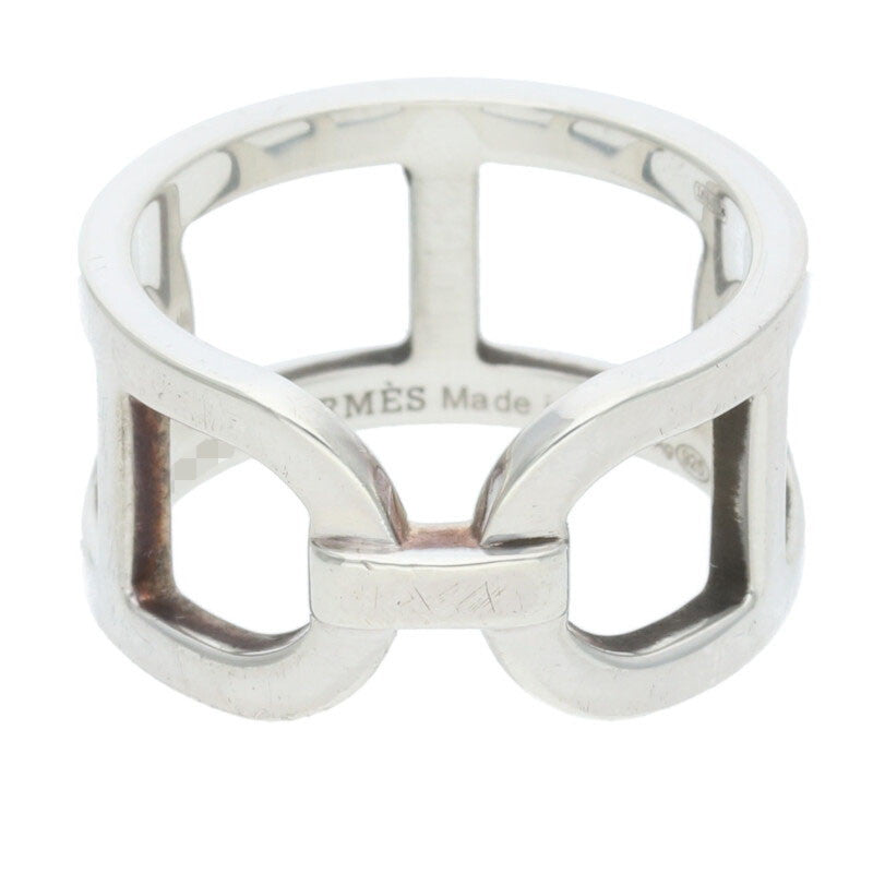 HERMES Ever Chaine d'Ancre MM Silver Ring Size ONE SIZE