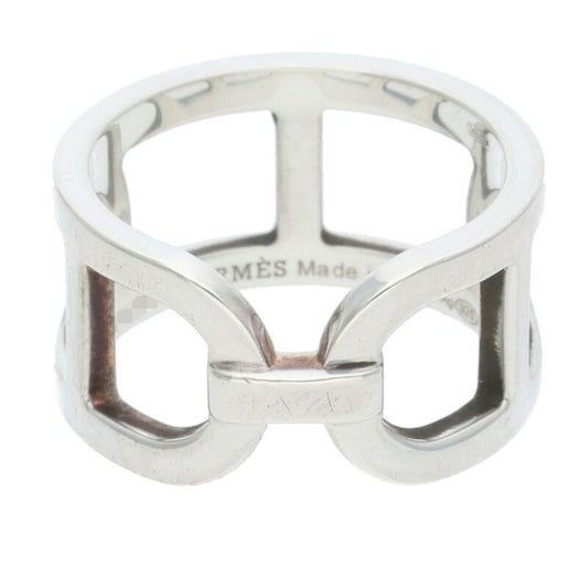 HERMES Ever Chaine d'Ancre MM Silver Ring Size ONE SIZE