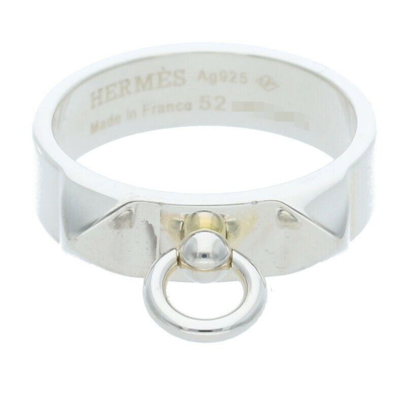 HERMES Collier de Chien PM Silver Ring Size ONE SIZE