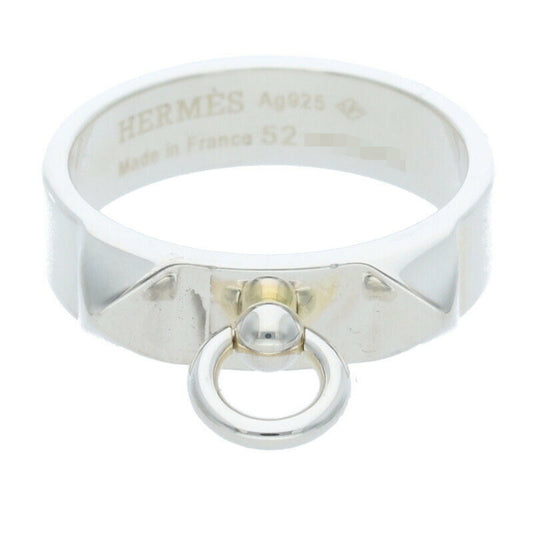 HERMES Collier de Chien PM Silver Ring Size ONE SIZE