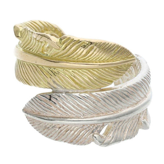 TADY & KING Double Feather K18 Gold Silver Size ONE SIZE