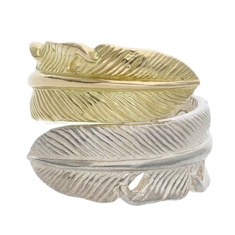 TADY & KING Double Feather K18 Gold Silver Size ONE Multi
