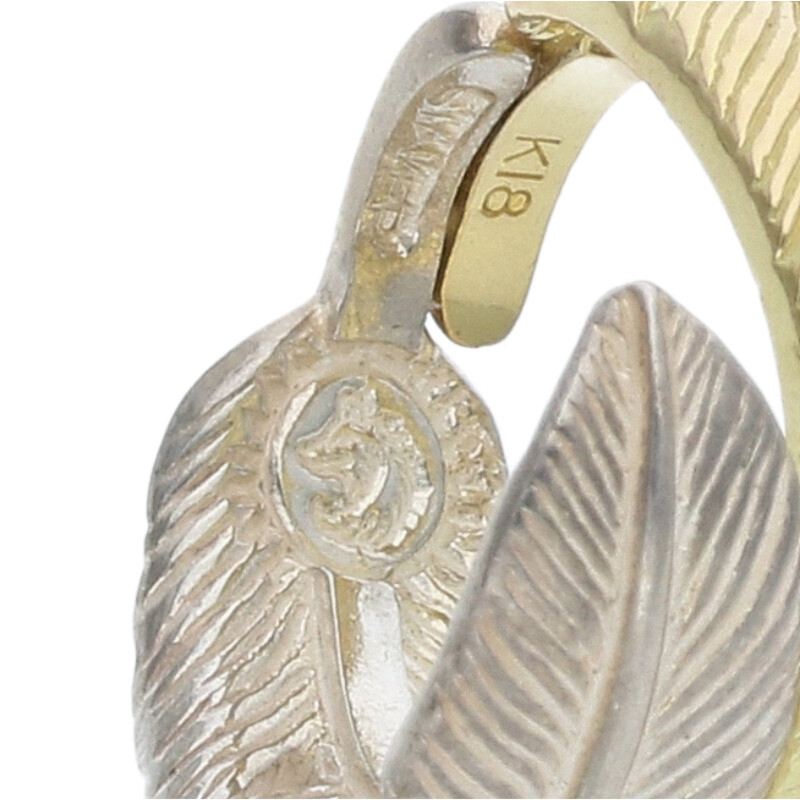 TADY & KING Double Feather K18 Gold Silver Size ONE Multi