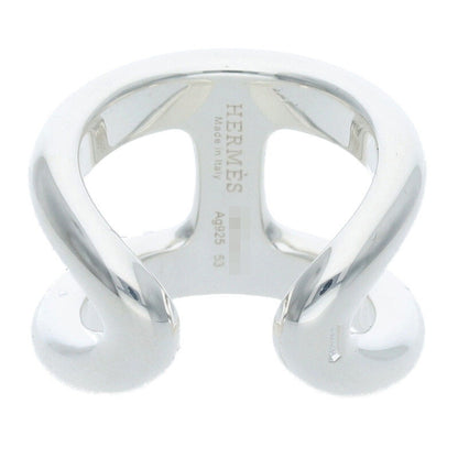 HERMES Osmose GM Silver Ring Size ONE SIZE