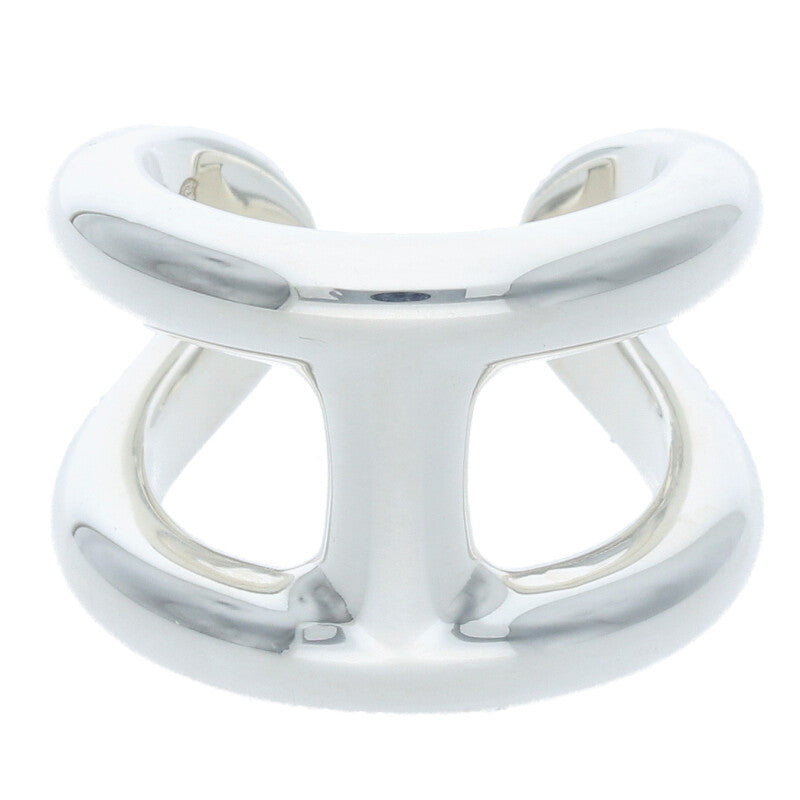 HERMES Osmose GM Silver Ring Size ONE SIZE