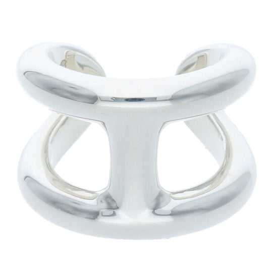 HERMES Osmose GM Silver Ring Size ONE SIZE