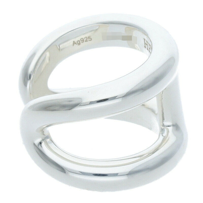 HERMES Osmose GM Silver Ring Size ONE SIZE