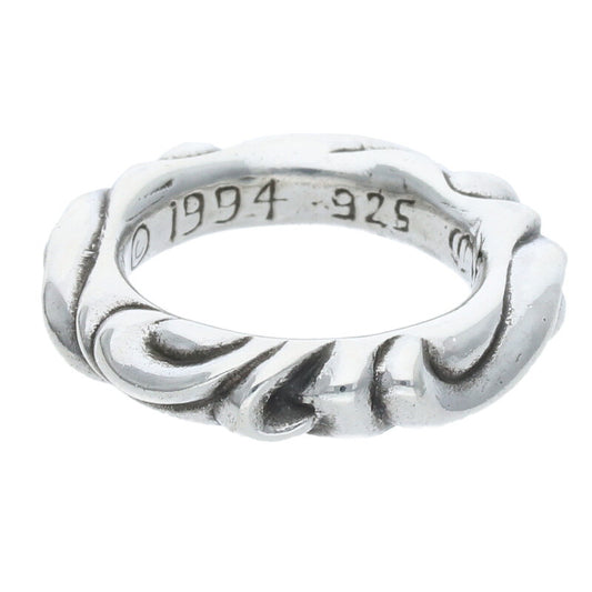 Chrome Hearts SCRL BAND Ring Silver Size 7.5 (Silver 7.86g)