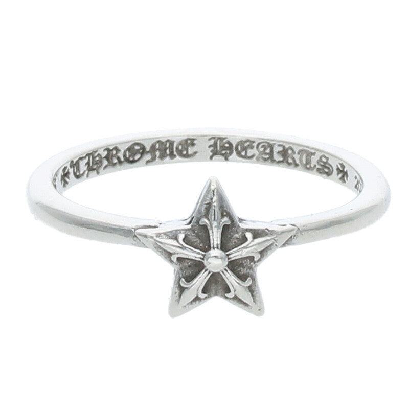 Chrome Hearts BUBBLGM STAR Silver Ring Size US 4.5