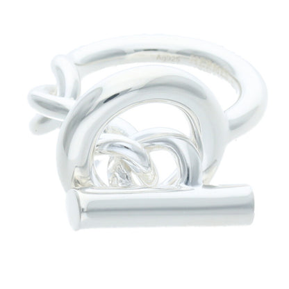 HERMES Croisette Sterling Silver Ring Size ONE SIZE
