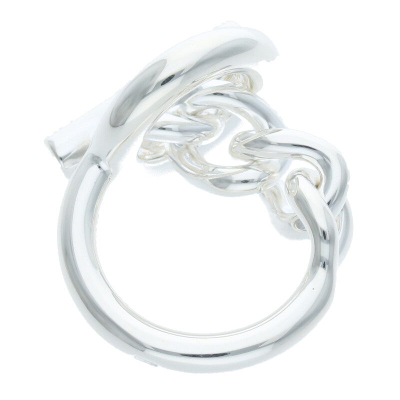 HERMES Croisette Sterling Silver Ring Size ONE SIZE