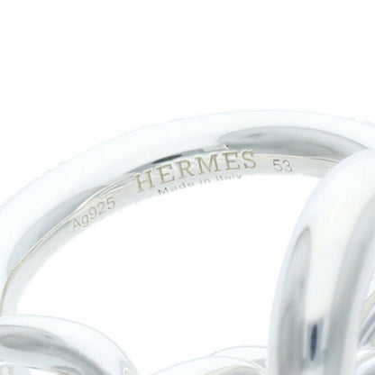 HERMES Croisette Sterling Silver Ring Size ONE SIZE
