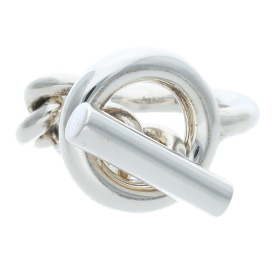 HERMES Croisette Sterling Silver Ring Size ONE SIZE