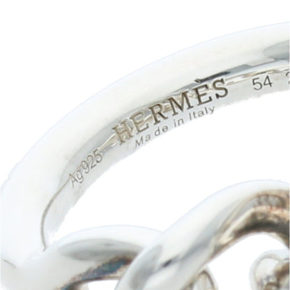 HERMES Croisette Sterling Silver Ring Size ONE SIZE