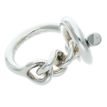 HERMES Croisette Sterling Silver Ring Size ONE SIZE