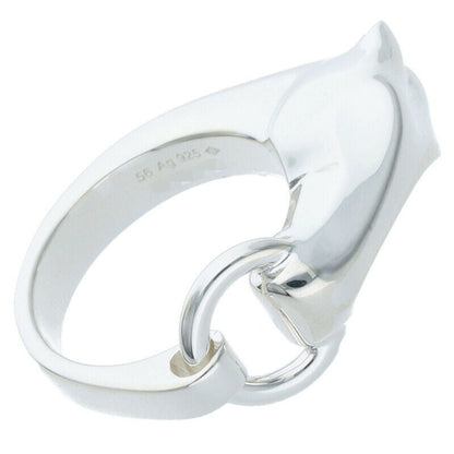 HERMES Galop Sterling Silver Ring Size ONE SIZE