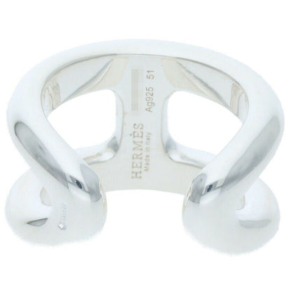 HERMES Osmose PM Sterling Silver Ring Size ONE SIZE