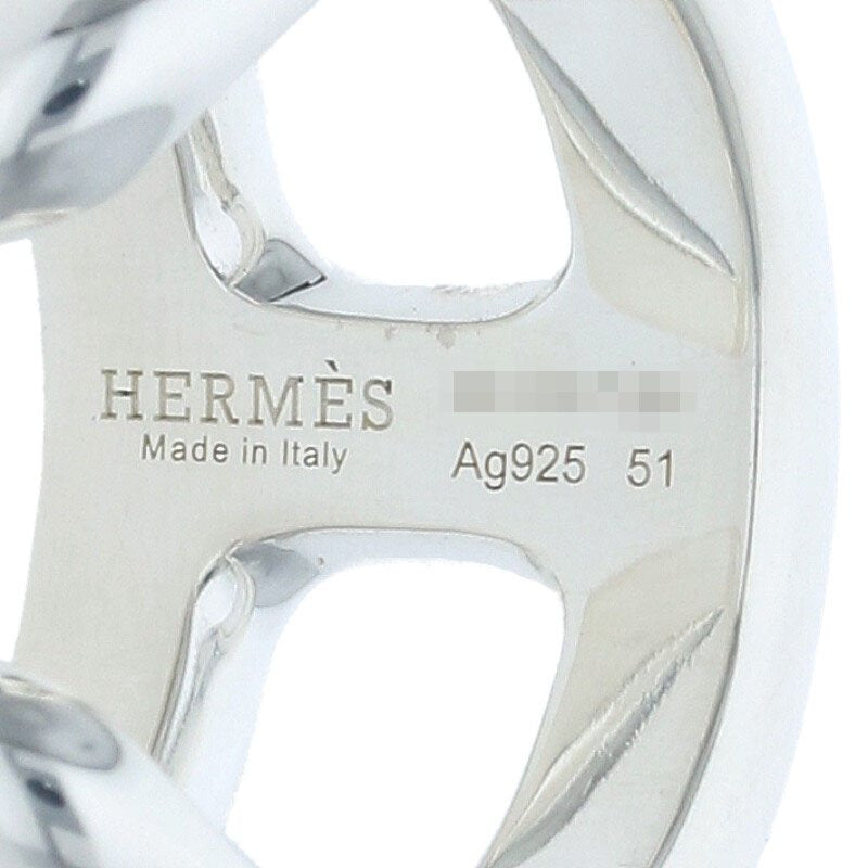HERMES Osmose PM Sterling Silver Ring Size ONE SIZE
