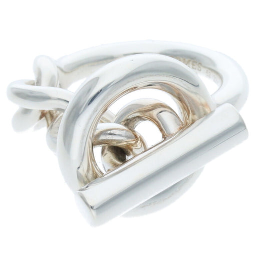 HERMES Croisette Sterling Silver Ring Size ONE SIZE