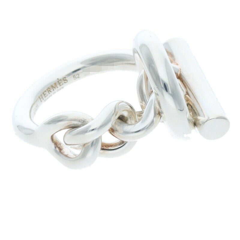 HERMES Croisette Sterling Silver Ring Size ONE SIZE