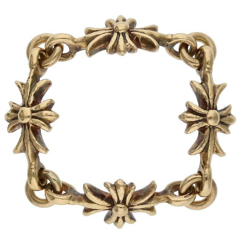 Chrome Hearts 22K Tiny E CH Plus Gold Ring Size ONE SIZE