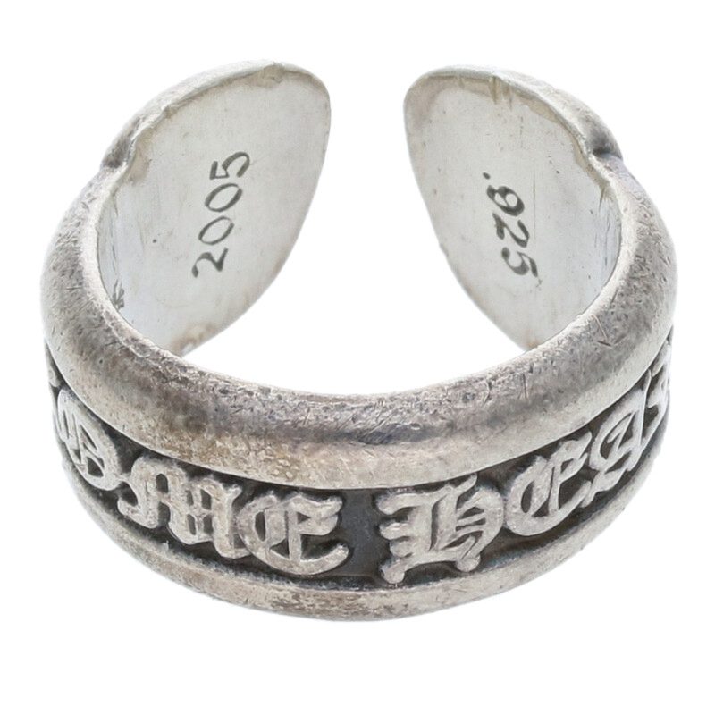 Chrome Hearts SM SCROLL LABEL Ring Silver Size 7.5 (Silver 9.25g)