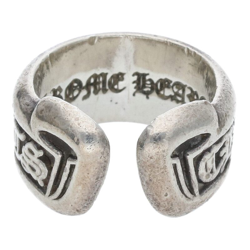 Chrome Hearts SM SCROLL LABEL Ring Silver Size 7.5 (Silver 9.25g)