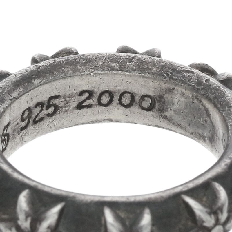 Chrome Hearts Star Band 925 Silver Ring Size US 6