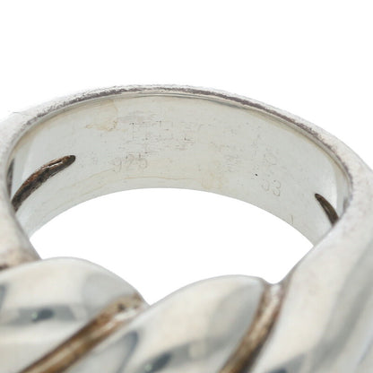 HERMES Torsade Sterling Silver Ring Size ONE SIZE