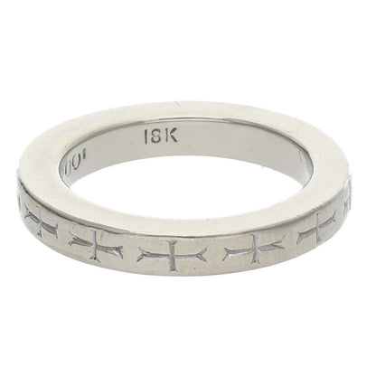 Chrome Hearts 18K 3mm Spacer White Gold Ring Size US 6