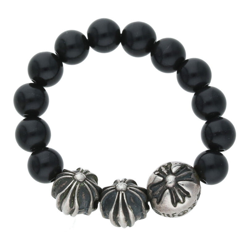 Chrome Hearts Bead Ring Silver & Black Size US 6