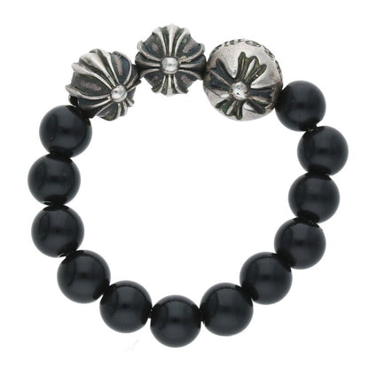 Chrome Hearts Bead Ring Silver & Black Size US 6