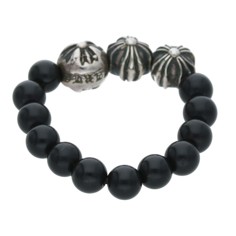 Chrome Hearts Bead Ring Silver & Black Size US 6