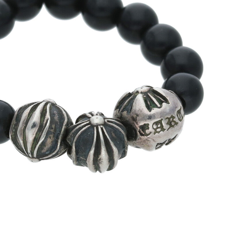 Chrome Hearts Bead Ring Silver & Black Size US 6