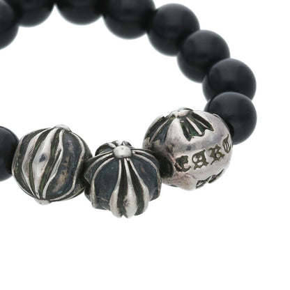 Chrome Hearts Bead Ring Silver & Black Size US 6