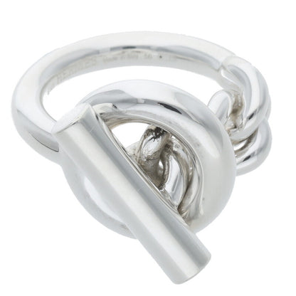 HERMES Croisette Sterling Silver Ring Size ONE SIZE