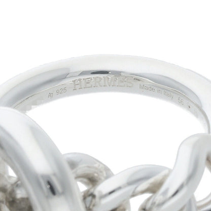 HERMES Croisette Sterling Silver Ring Size ONE SIZE