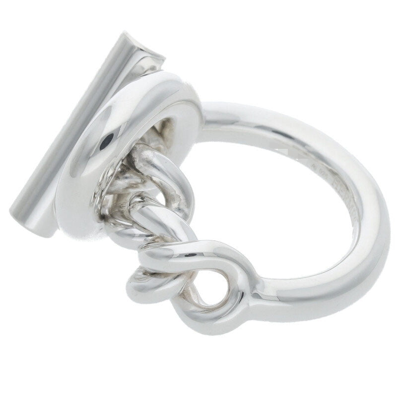 HERMES Croisette Sterling Silver Ring Size ONE SIZE