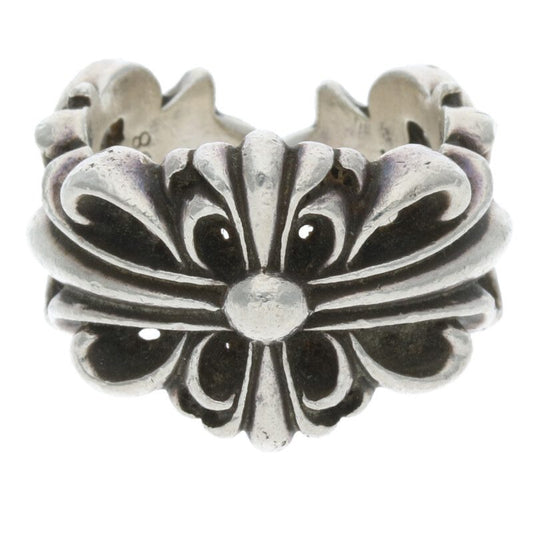 Chrome Hearts Double Floral Cross Silver Ring Size ONE SIZE