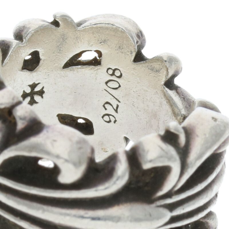 Chrome Hearts Double Floral Cross Silver Ring Size US 6.5