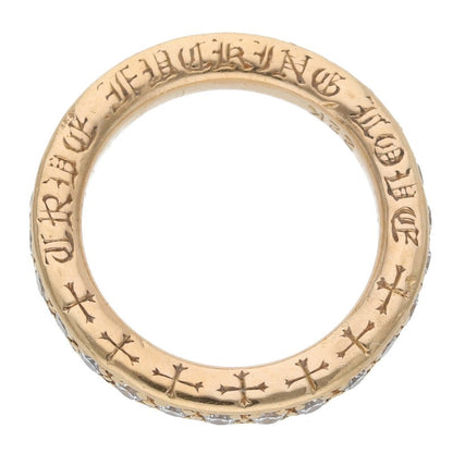 Chrome Hearts 22K PAVE Diamond Gold Ring Size US 4