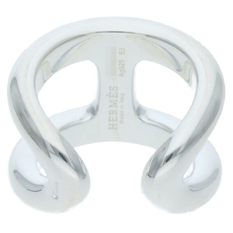 HERMES Osmose GM Silver Ring Size ONE SIZE