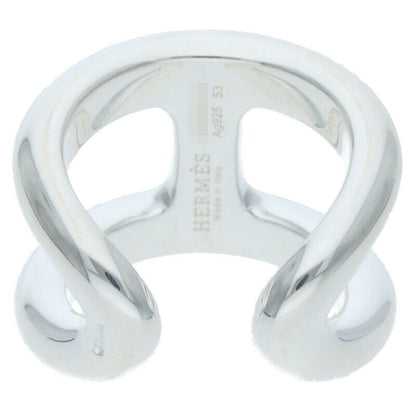 HERMES Osmose GM Silver Ring Size ONE SIZE