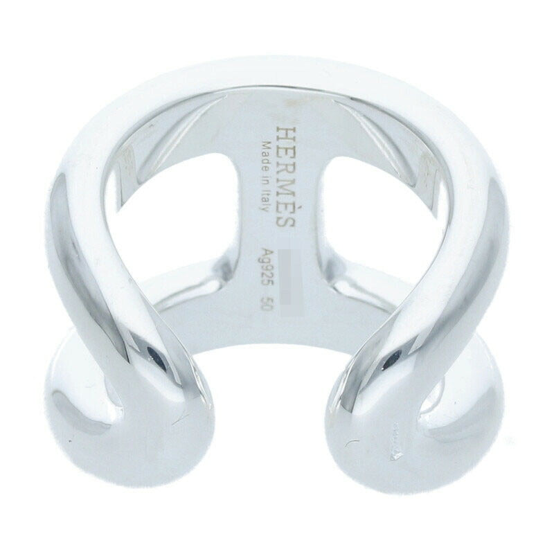 HERMES Osmose GM 925 Sterling Silver Ring Size ONE SIZE