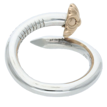 Chrome Hearts Nail Crossball Silver Gold Ring Size US 6