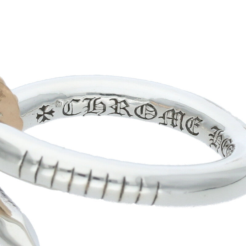 Chrome Hearts Nail Crossball Silver Gold Ring Size US 6