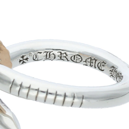 Chrome Hearts Nail Crossball Silver Gold Ring Size US 6