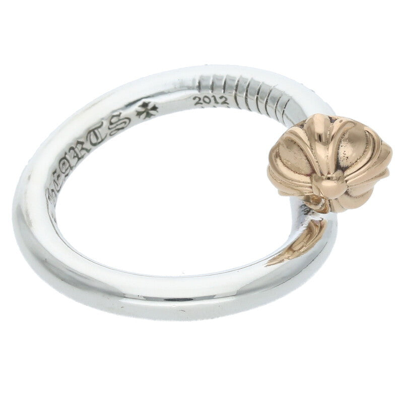 Chrome Hearts Nail Crossball Silver Gold Ring Size US 6