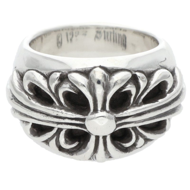 Chrome Hearts FLRL CRS Sterling Silver Ring Size US 3.5
