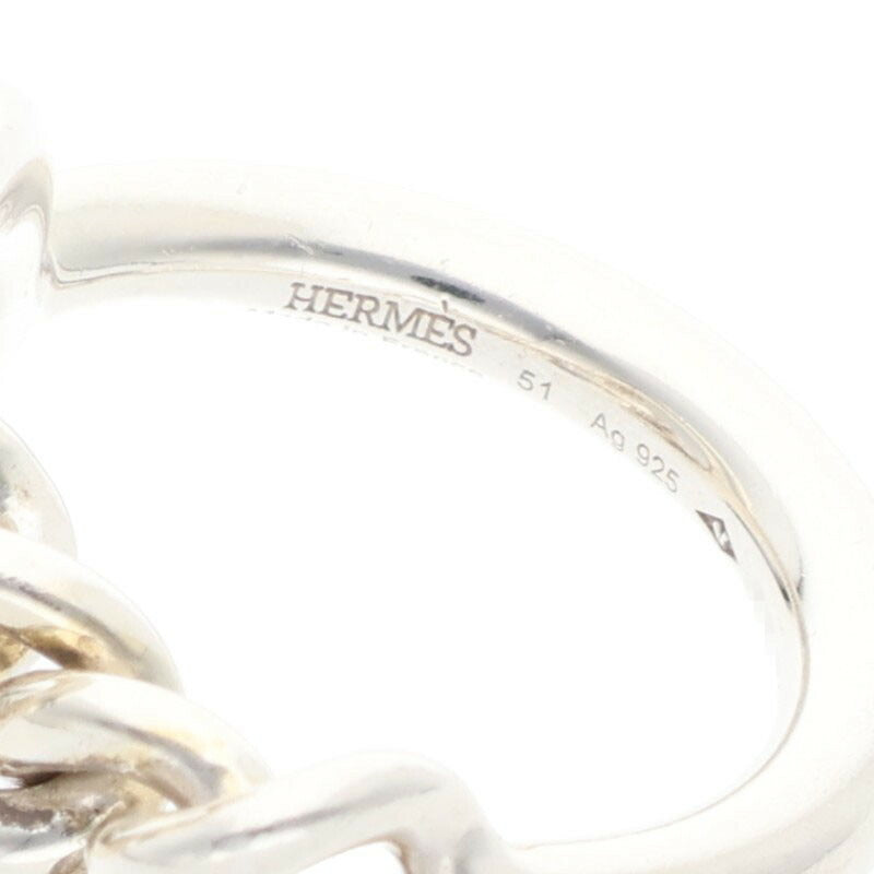 HERMES Croisette Silver Ring Size ONE SIZE